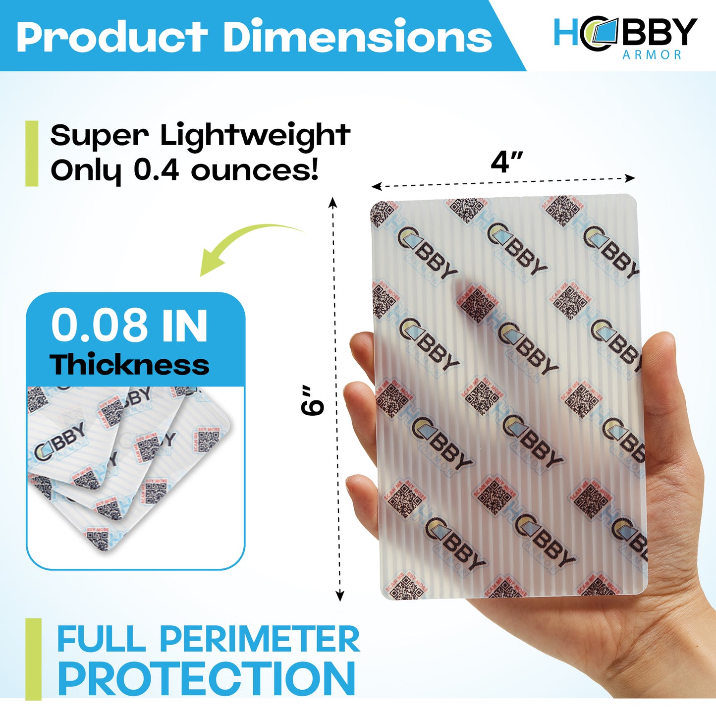 Hobby Armor Premium Plastic Graded Card Shipping Protectors - 4" x 6" - Bulk 500 Pack