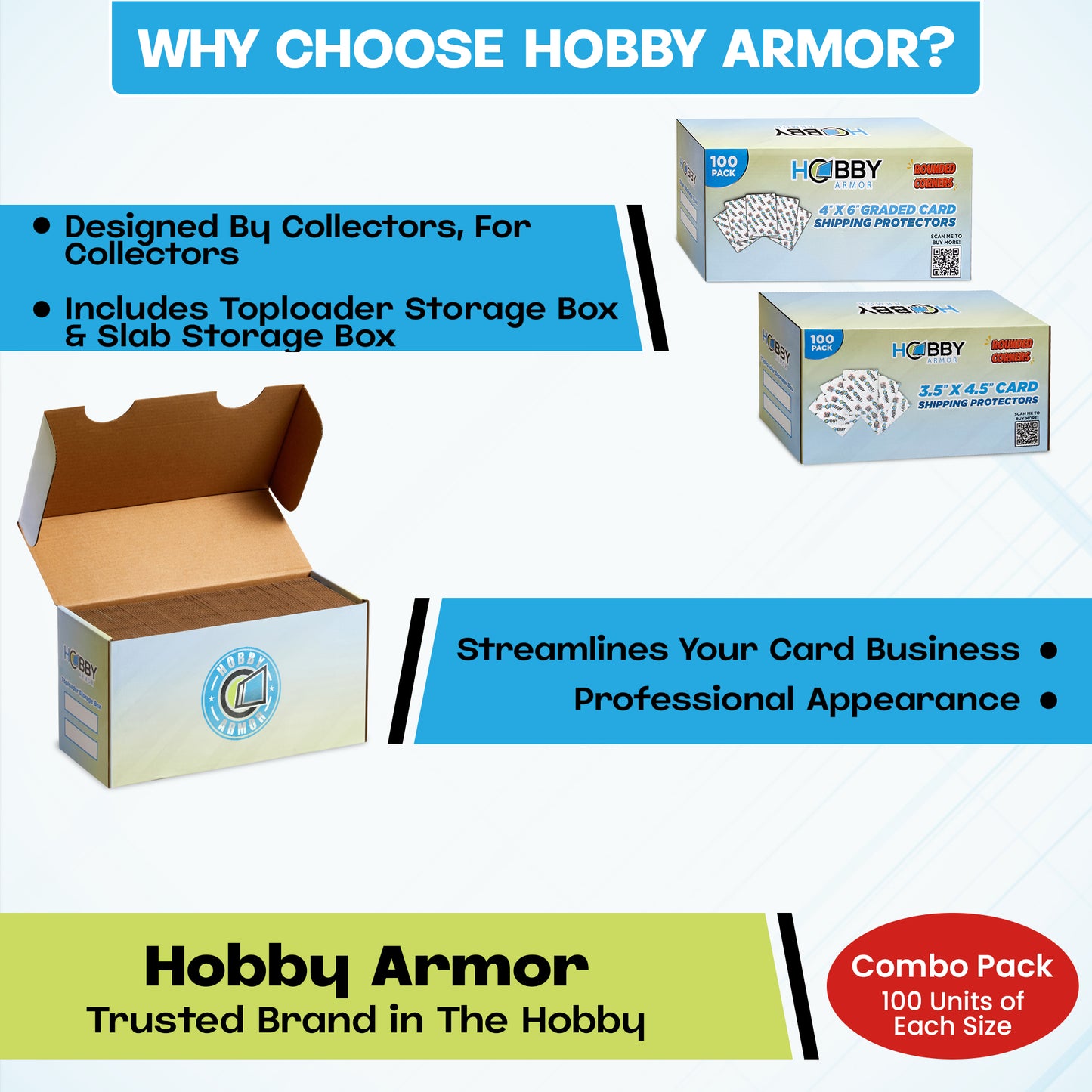 Cardboard Bundle - Card Shipping Protectors - 100 of Each Size