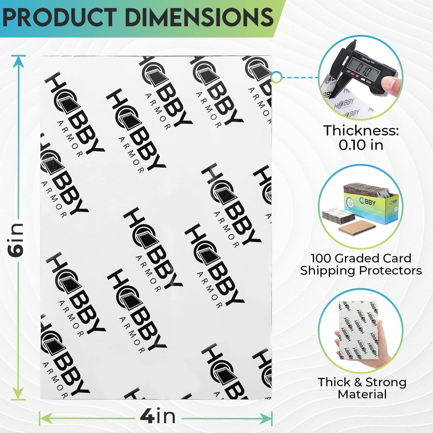 Hobby Armor Graded Card Protectors for Shipping 4" x 6" - Bulk Half-Stack Box 0f 500