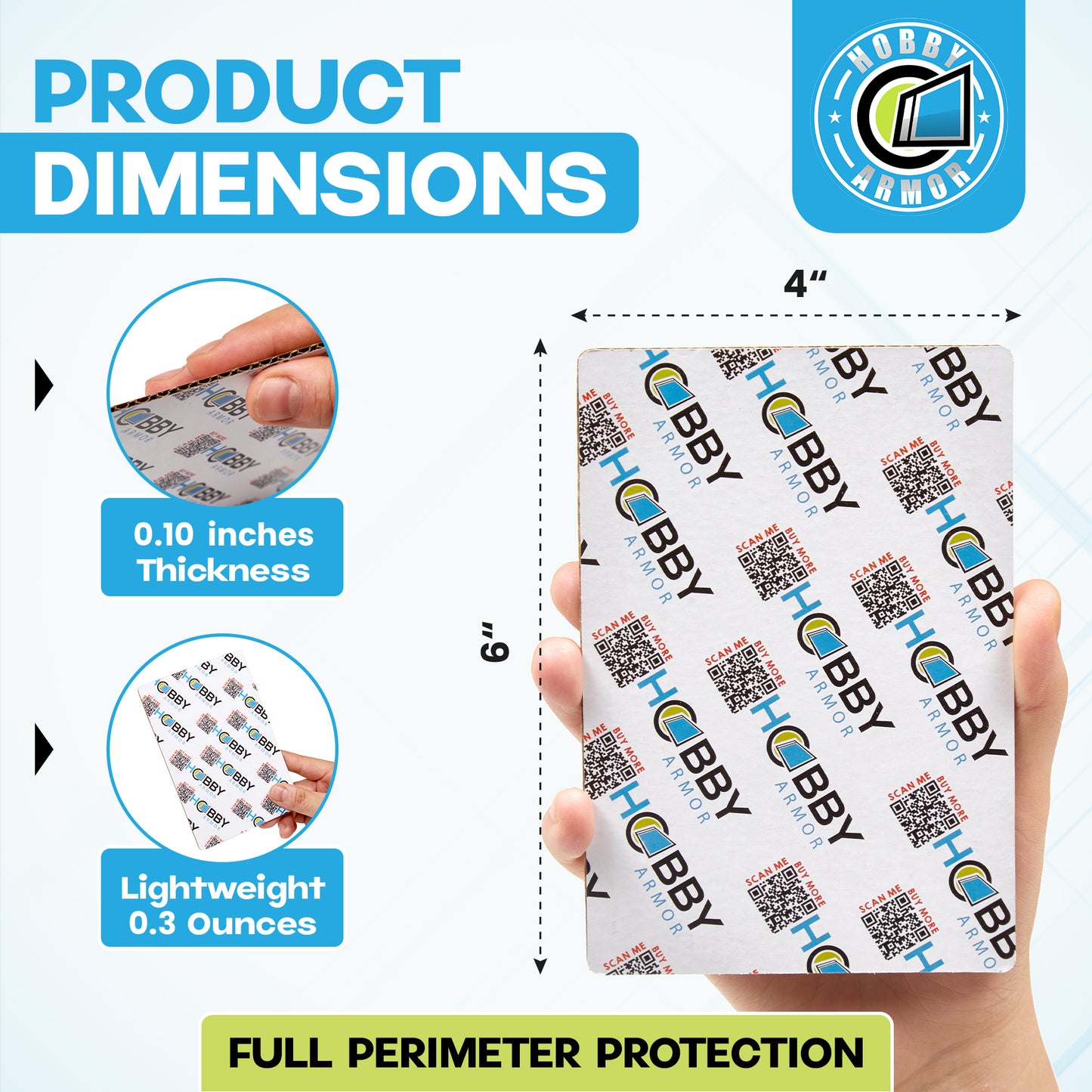Hobby Armor Premium Cardboard Graded Card Shipping Protectors - 4" x 6" - 100 Pack with Slab Storage Box