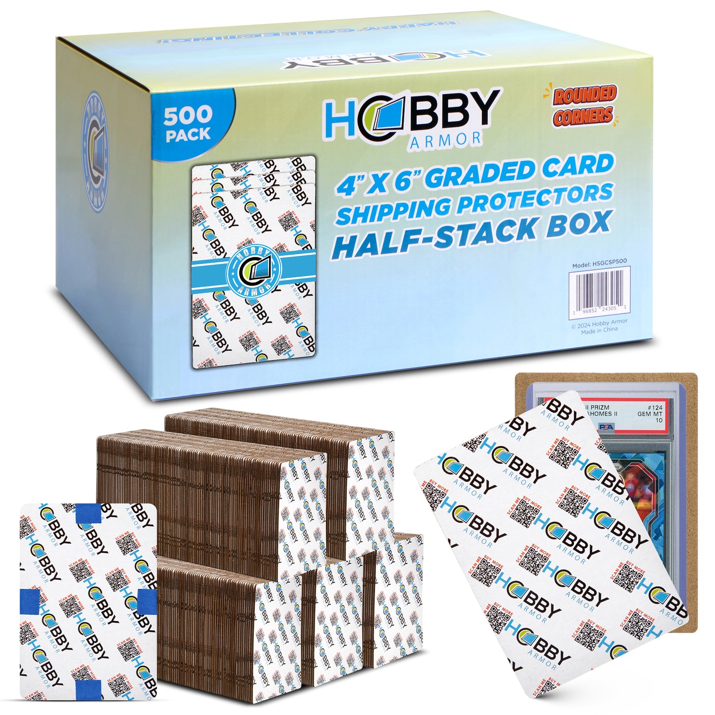 Cardboard Graded Card Shipping Protectors - 4" x 6"