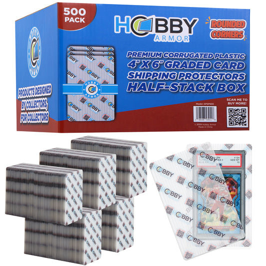 Hobby Armor Premium Plastic - Graded Card Shipping Protectors 4" x 6" - Bulk 500 Pack