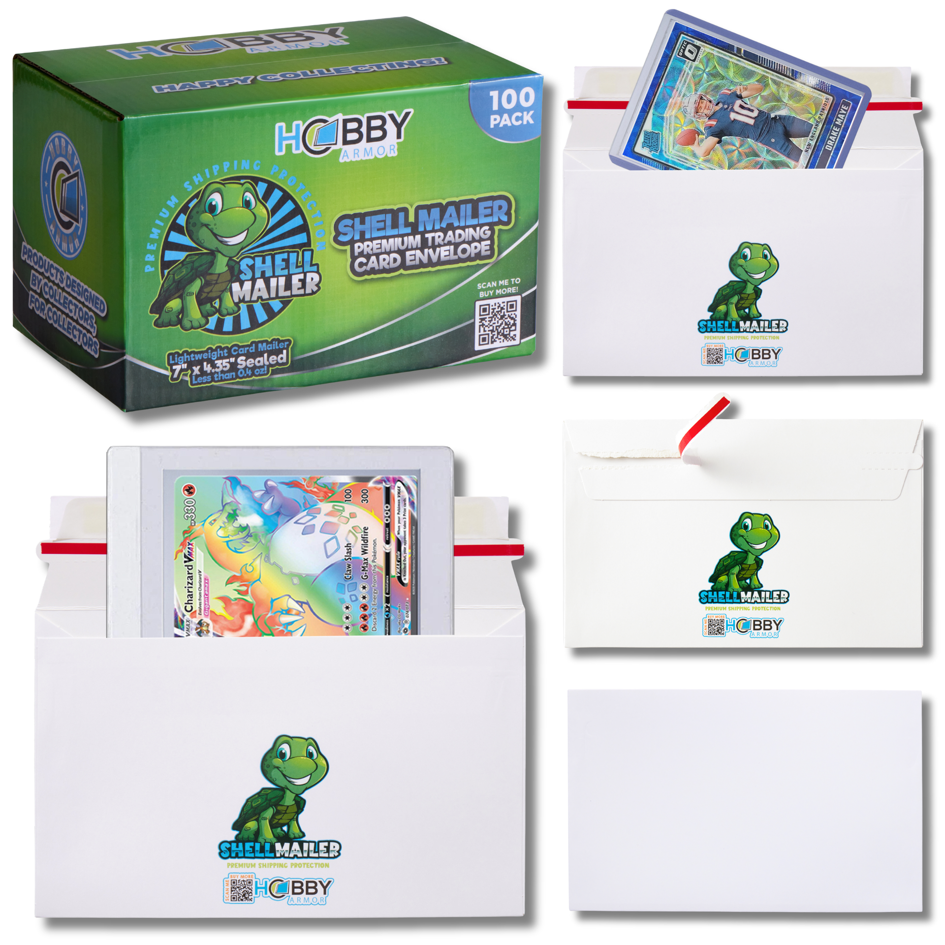 multi-slab slab mailers for graded cards product info and reviews 50 Pack Shell Mailer Trading Card Envelopes By Hobby Armor, 7