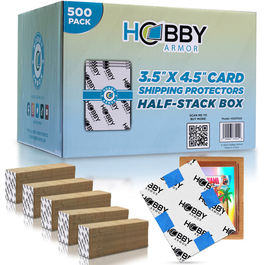 Hobby Armor Trading Card Protectors for Shipping 3.5" x 4.5" - Bulk Half-Stack Box 0f 500