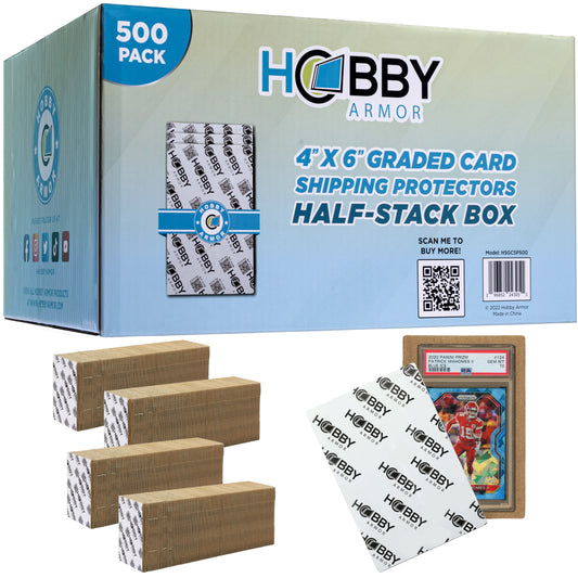 Hobby Armor Graded Card Protectors for Shipping 4" x 6" - Bulk Half-Stack Box 0f 500