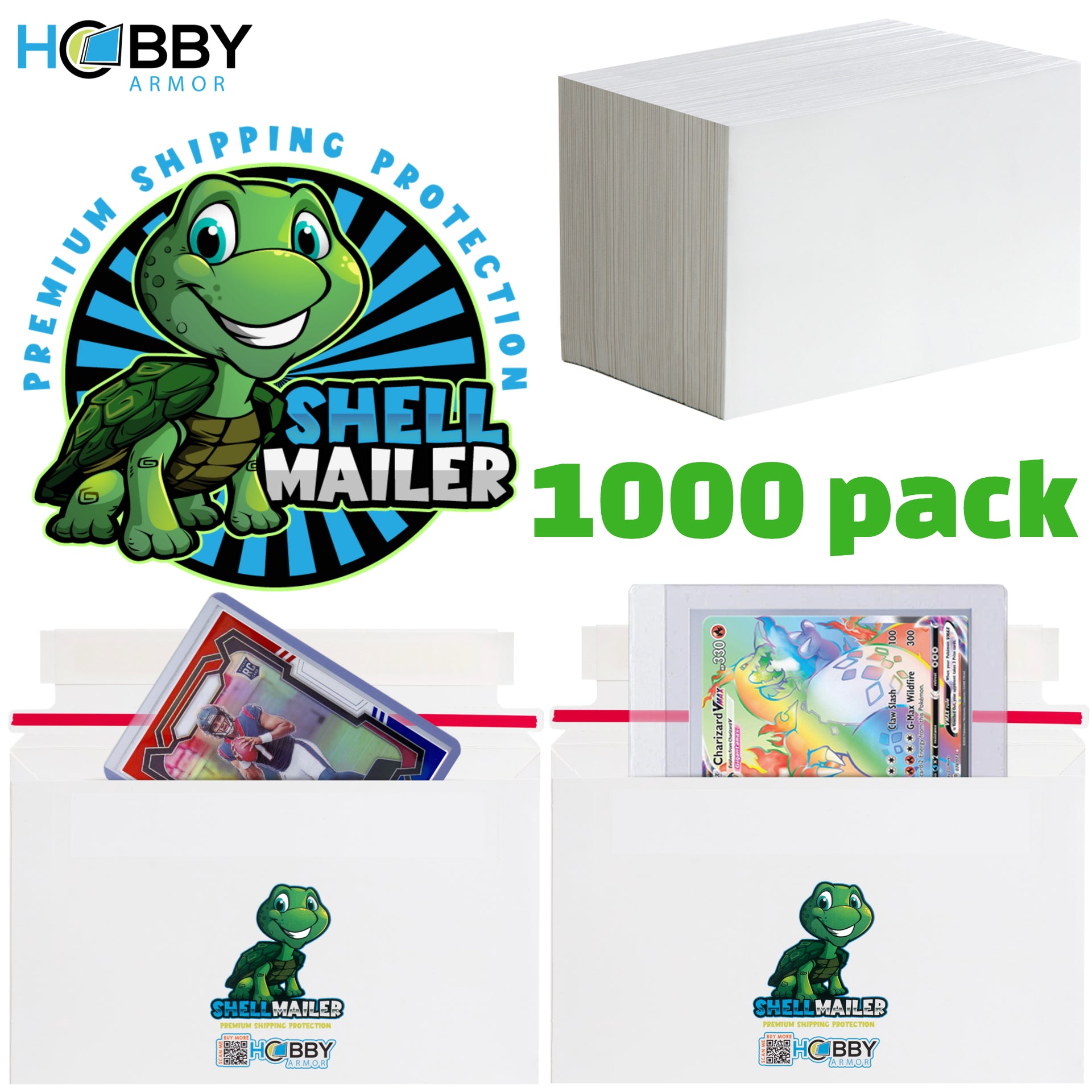 envelopes for pokemon cards Hobby Armor Shell Mailer – Trading Card Shipping Envelopes 7" x 4.35" 50 Pack